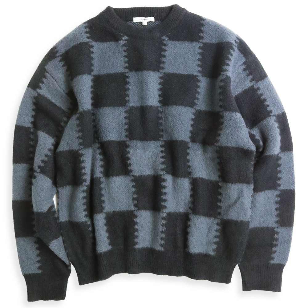 SUGGESTION 【20%OFFセール】 モヘアタッチ チェッカー柄 ニット