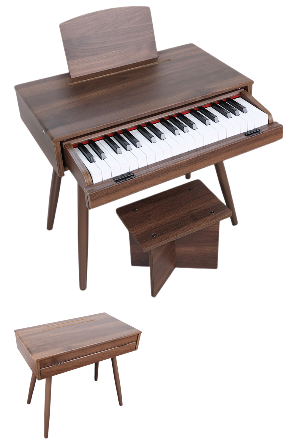 ミニ引き出しピアノ 電子ピアノ 子供用 知育 おもちゃ 木製 学習机