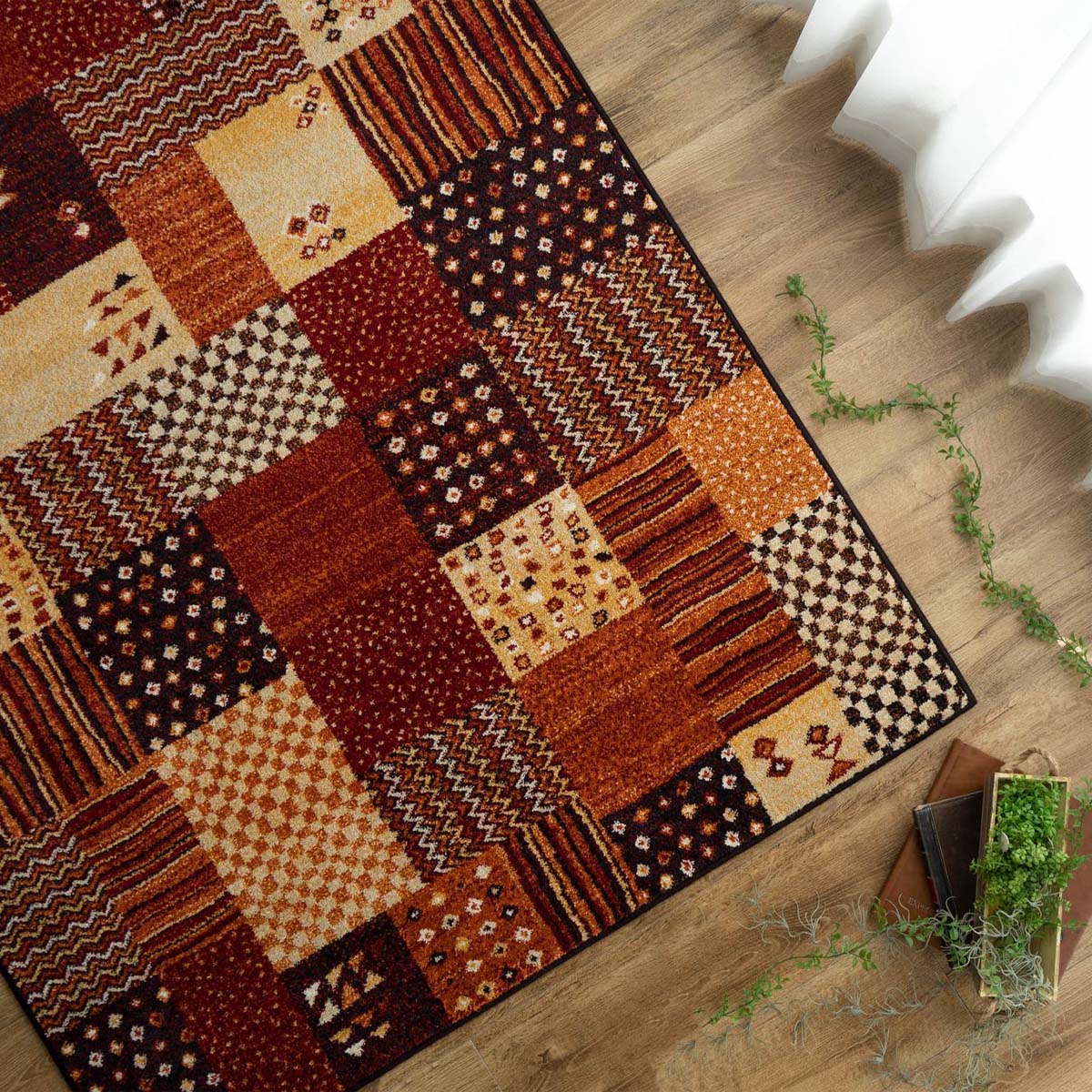 サヤンサヤン ラグ パッチワーク 柄 133×195cm 約 1.5畳 おしゃれ