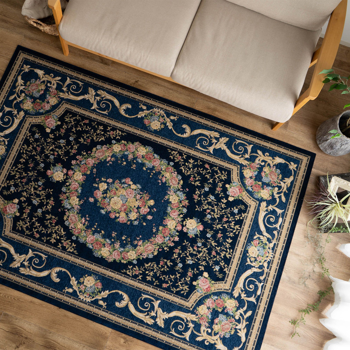 サヤンサヤン ゴブラン織 ラグ 2畳 用 カーペット ベルギー 絨毯