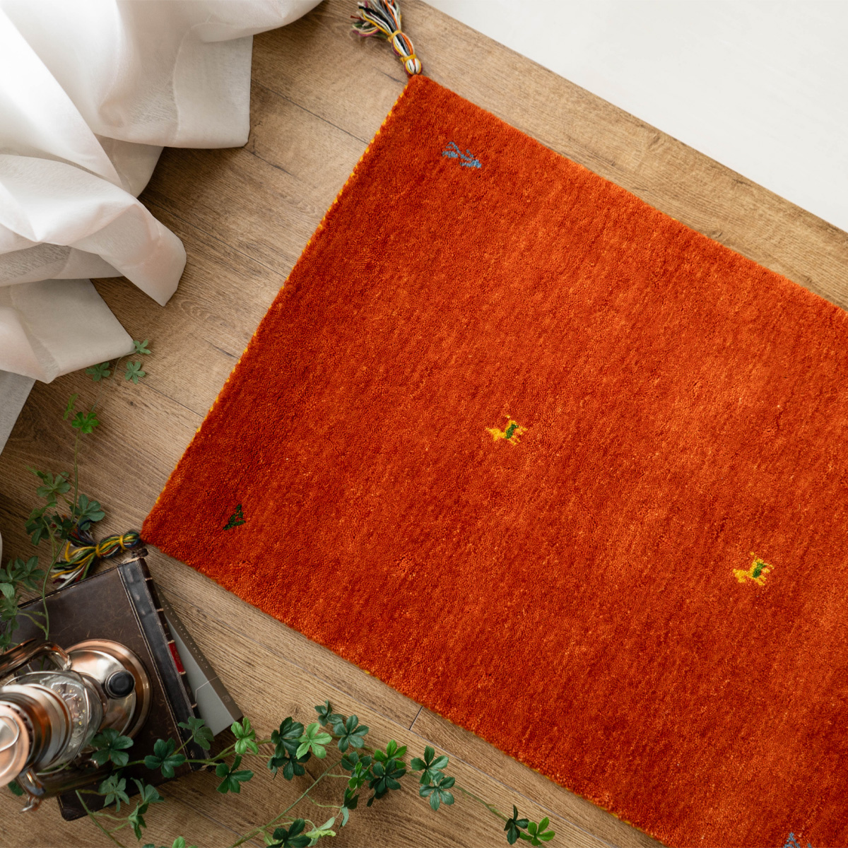 サヤンサヤン 手織り ギャベ ギャッベ 玄関マット アクセントラグ