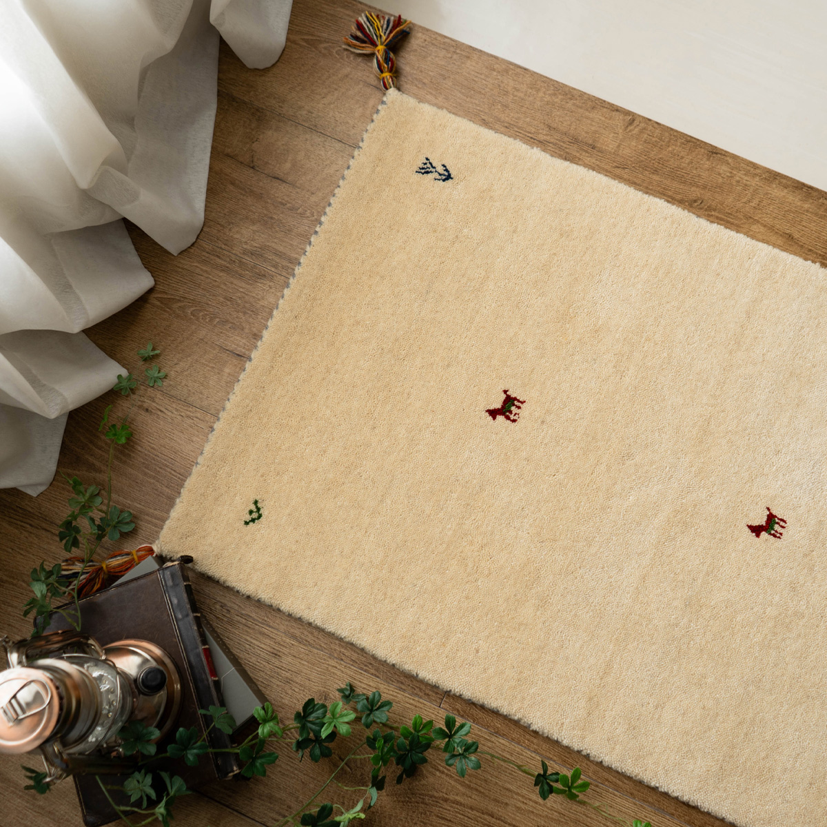 サヤンサヤン 手織り ギャベ ギャッベ 玄関マット アクセントラグ