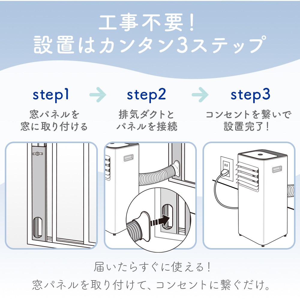 窓枠パネル スポットクーラー家庭用OL-KY20-A010WV専用延長窓パネル