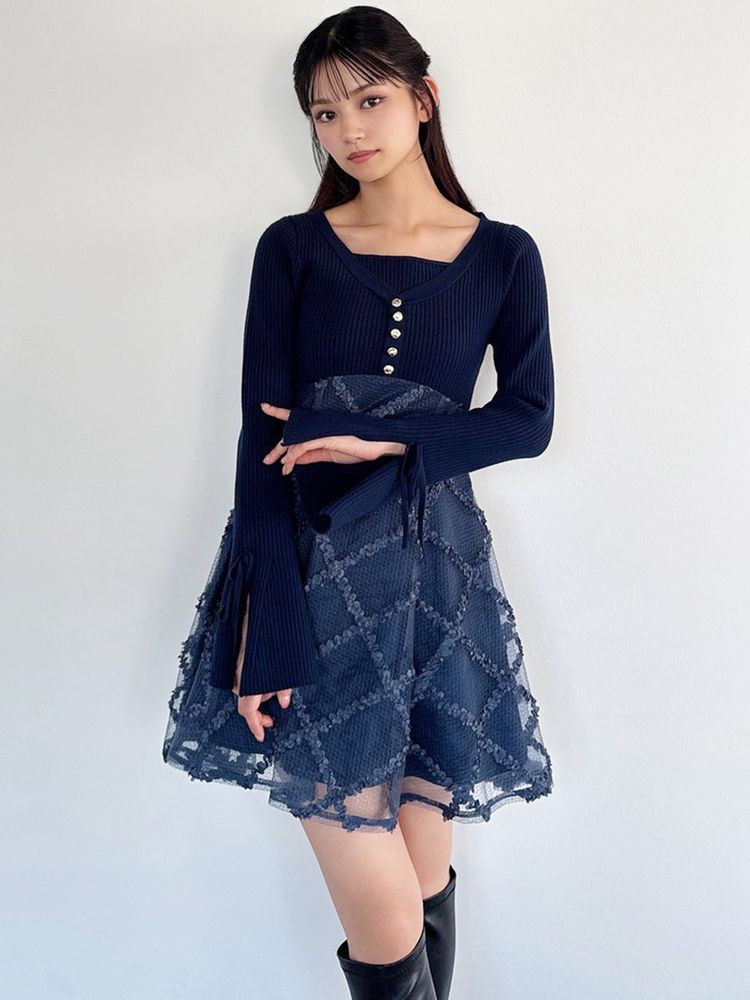 RESEXXY（リゼクシー） ドッキングフレアミニニットワンピース 即日