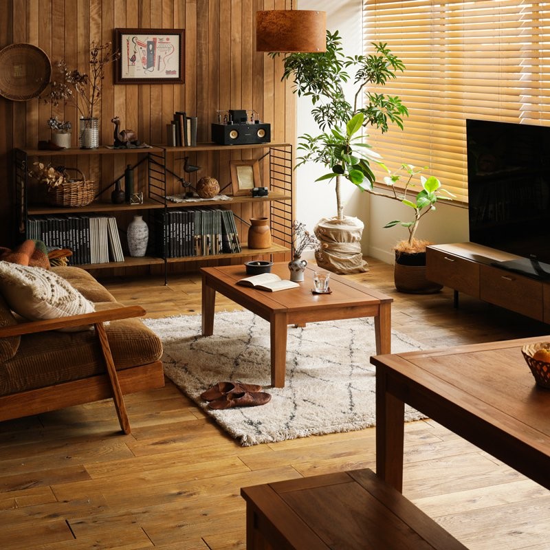 即日出荷対応｜105cm×奥行き60cm以上の長方形テーブル/gracia/ブラウン