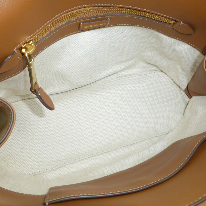 miu miu（ミュウミュウ） レザー トートバッグ ブラウン ゴールド金具