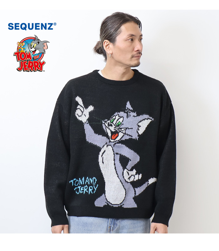 SEQUENZ トムとジェリー キャラクター セーター ニット クルーネック