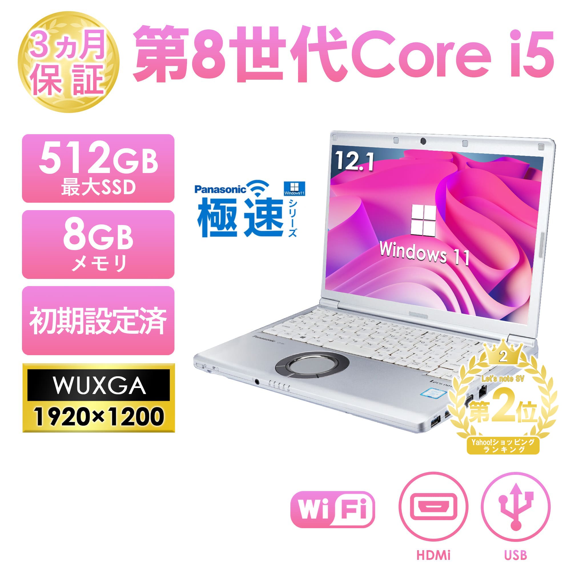 Let's note SV 訳あり 第8世代 Core i5 ノートパソコン 中古 12型