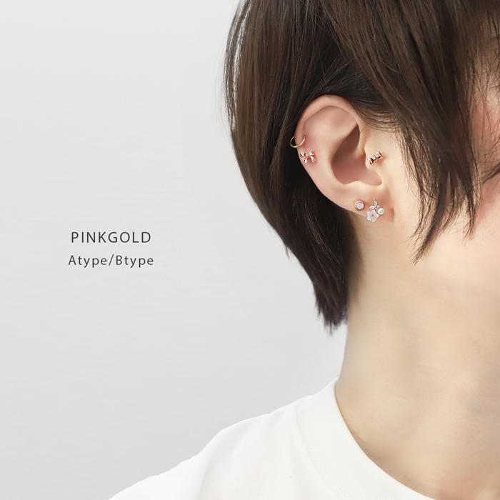 凛 RIN 軟骨ピアス 16G ボディピアス リボン りぼん かわいい