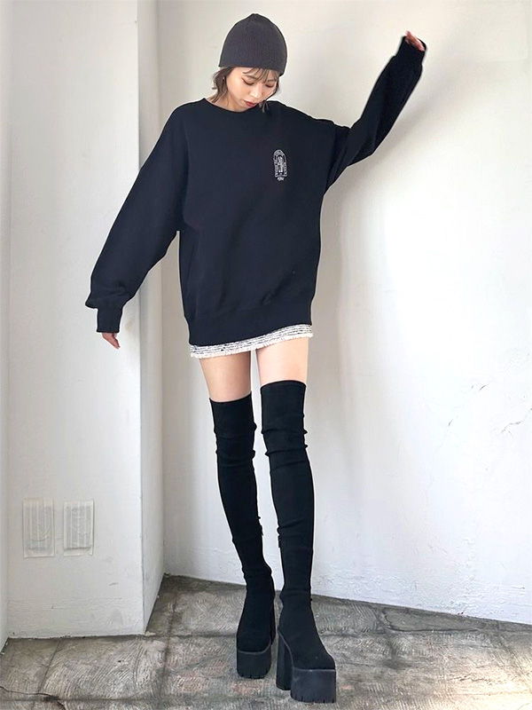 EMODA（エモダ） 厚底 ブーツ スクエア フィット ロング ブーツ