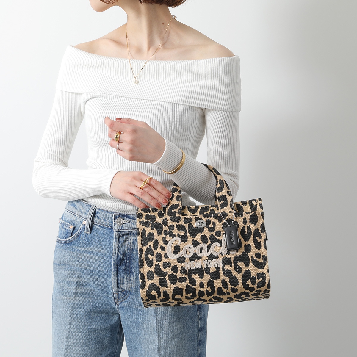 COACH（コーチ） ショルダーバッグ LEOPARD CARGO TOTE 26 レオパード