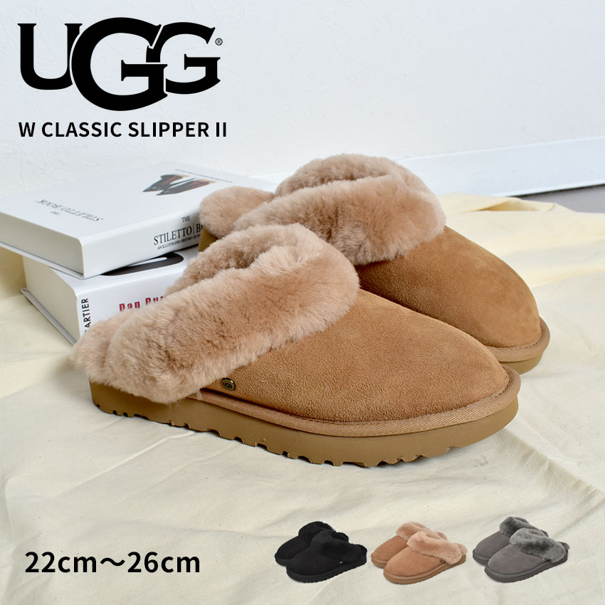 UGG スリッパ 平底 ムートン ファー スエード ベージュ レディース 37