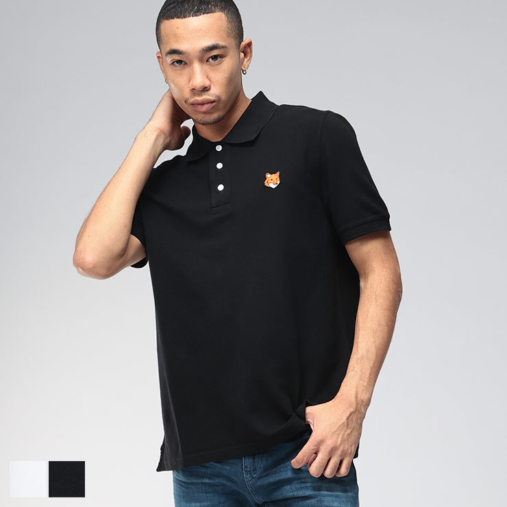 MAISON KITSUNE（メゾン キツネ） ポロシャツ メンズ 無地 FOX HEAD