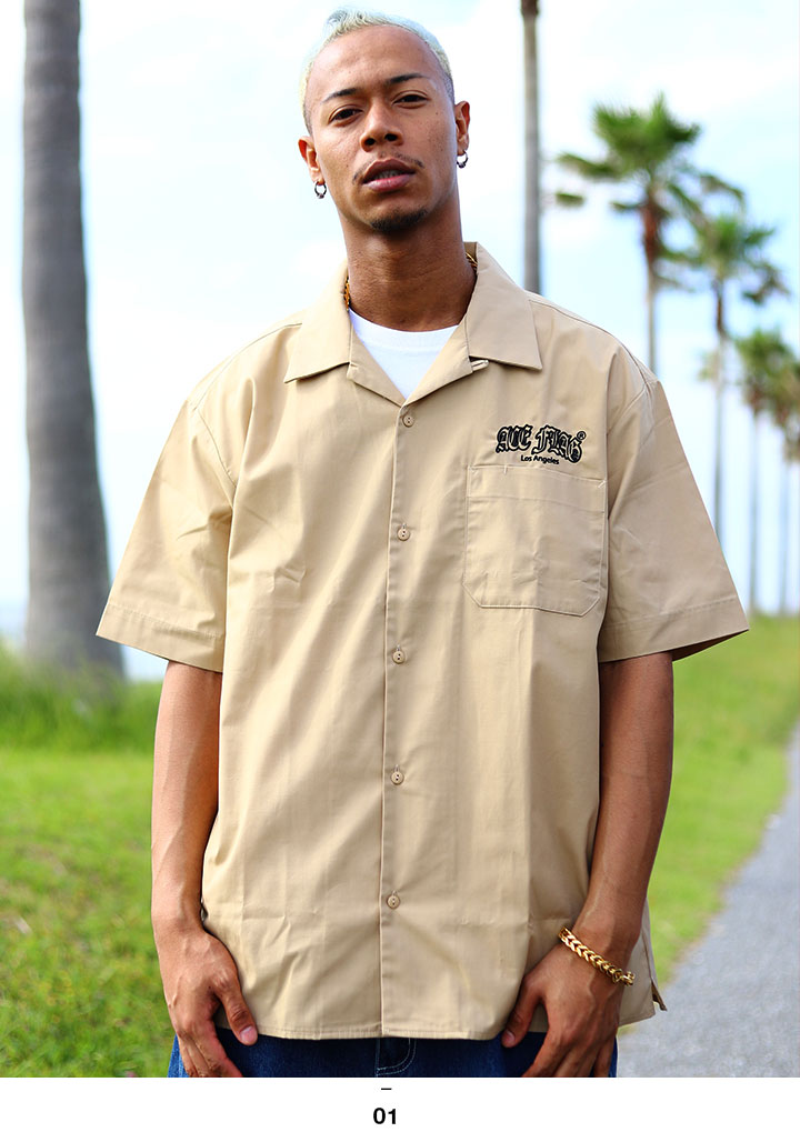 ACEFLAG（エースフラッグ） 半袖シャツ ワークシャツ アロハシャツ