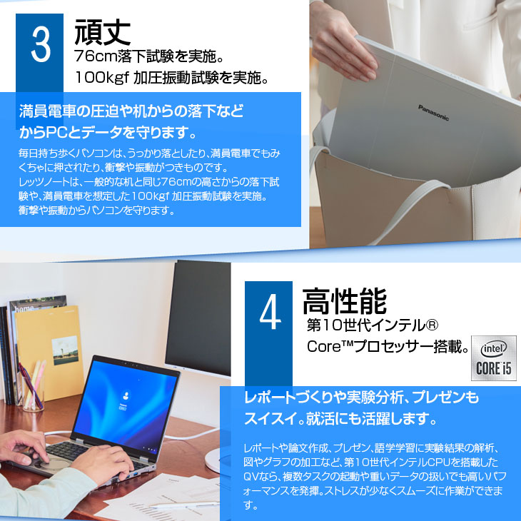 中古パソコン】Panasonic CF-QV9 中古 レッツノート Office Win11 2in1