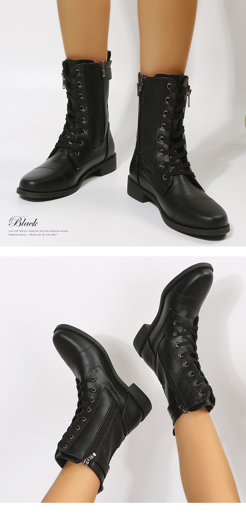 ショートブーツ レディース ブーツ 編み上げブーツ 編み上げ ミドル