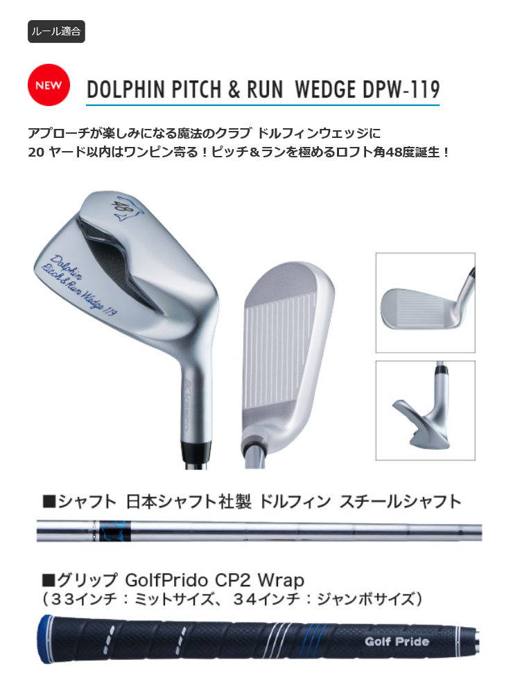 Dolphin Wedge キャスコ ドルフィン ピッチ ＆ ラン ウエッジ DPW-119