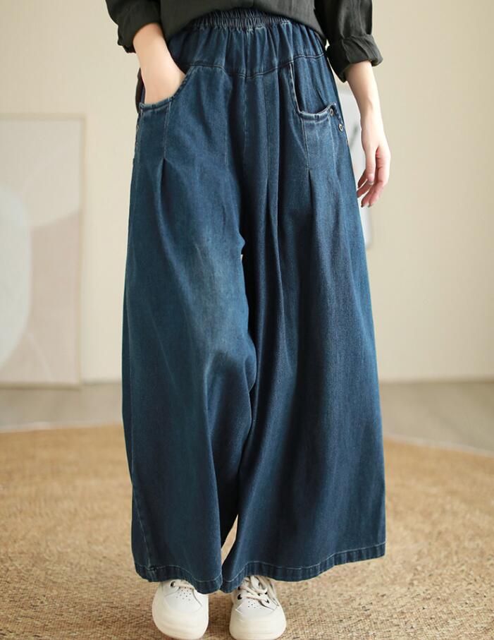 デニム ワイドパンツ レディース ガウチョパンツ デニムパンツ