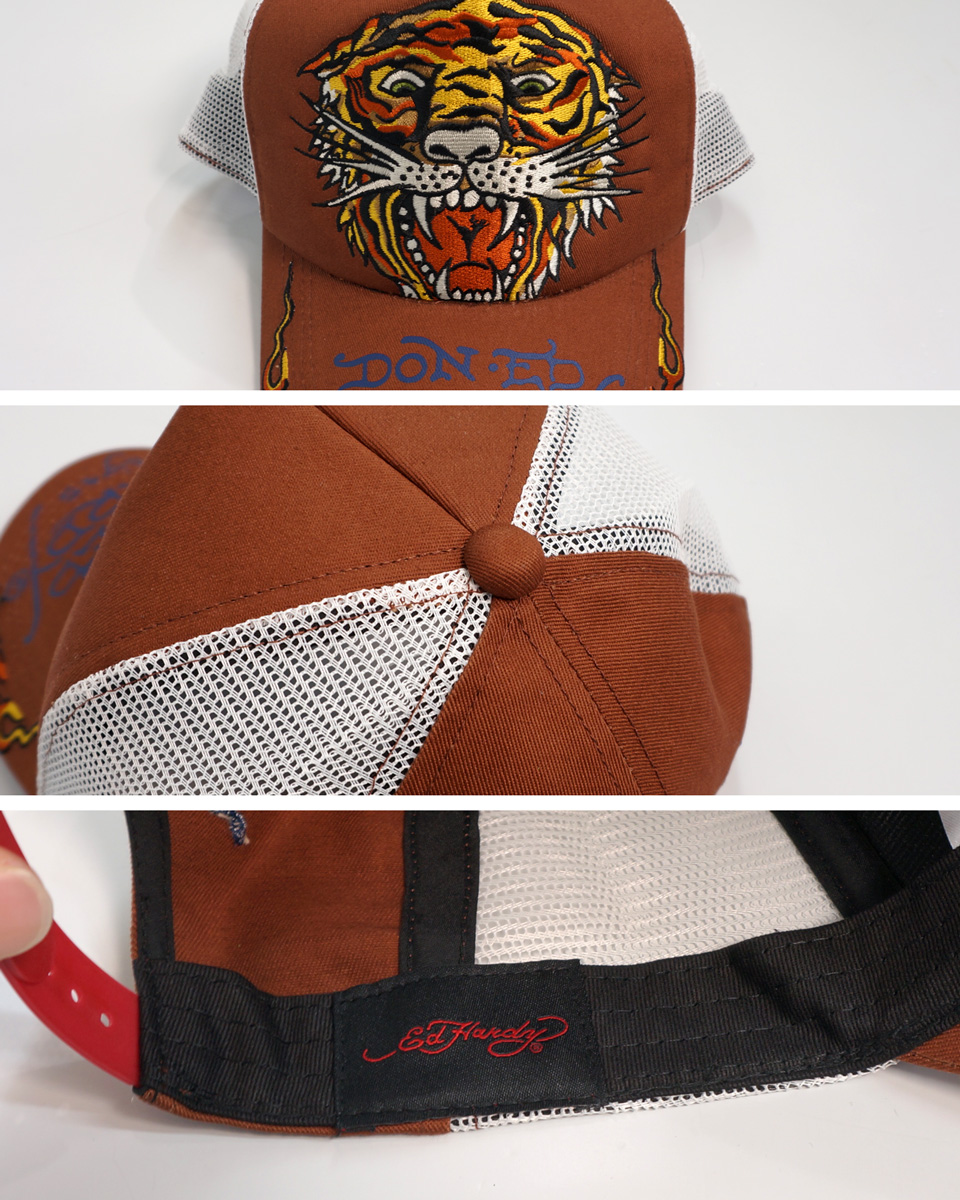 Ed Hardy（エド・ハーディー） タイガー刺繍 メッシュキャップ 帽子