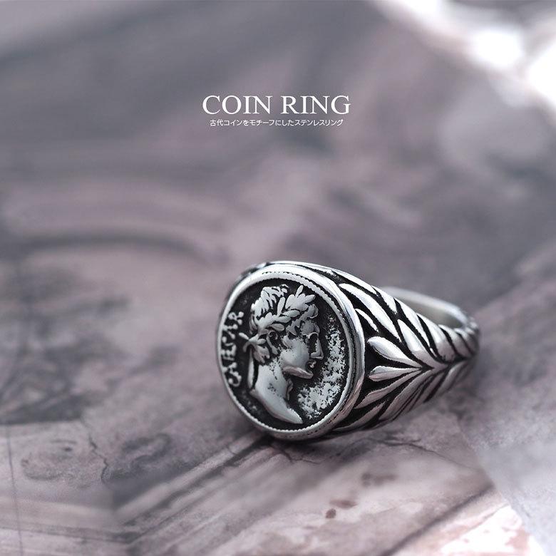 リング 指輪 ステンレス メンズ カエサル 月桂樹 アクセサリー sr0166