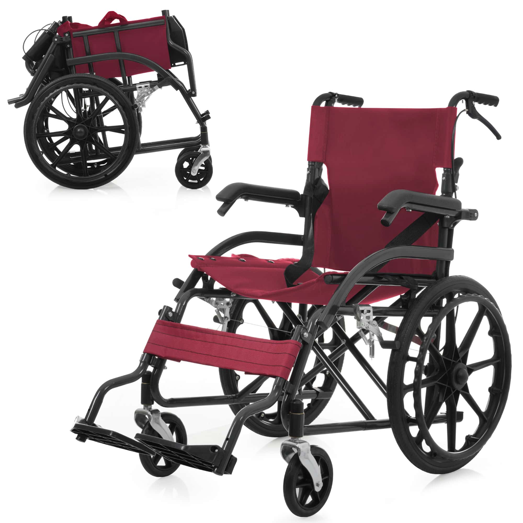 爆買WEEK+5%〜3/1まで】車椅子 折畳み 介助用 自立できる 自走用車いす