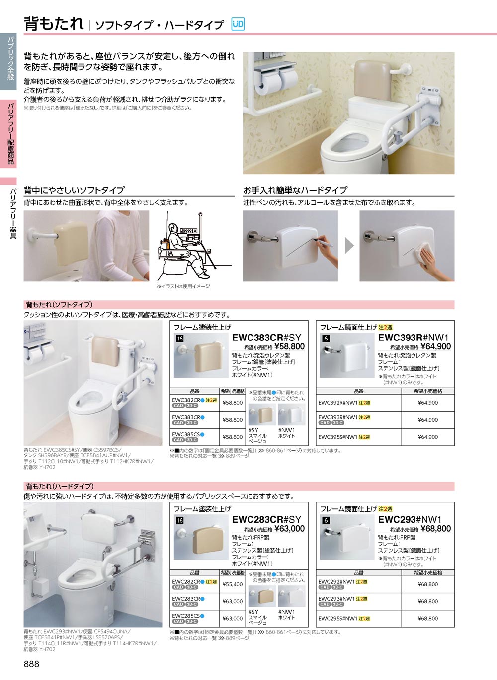 TOTO 【EWC383CR #NW1】 《KJK》 背もたれ ホワイト ωγ0 : KJK - 通販