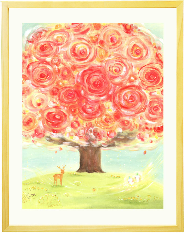 絵画 花の絵 インテリア 壁掛け (いのちの樹/Mサイズ) 玄関に飾る絵画