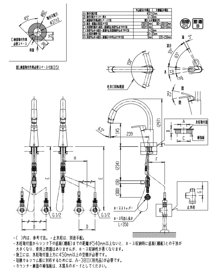 LIXIL（リクシル） キッチン用水栓金具 ワンホールタイプ グースネック