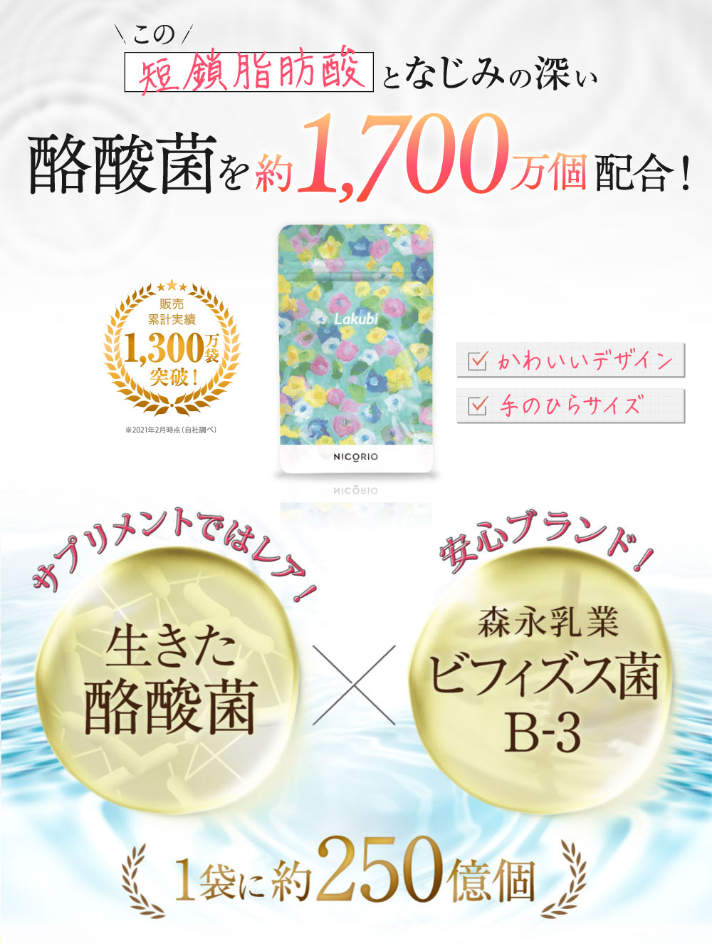 公式 ラクビ 2袋 Lakubi ニコリオ 酪酸菌 サプリ サプリメント プロ