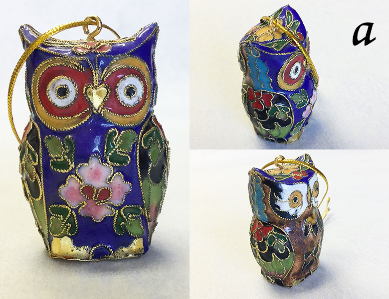 フクロウ プレゼント 置物 七宝焼き ふくろう 不苦労 ミミズクの縁起の