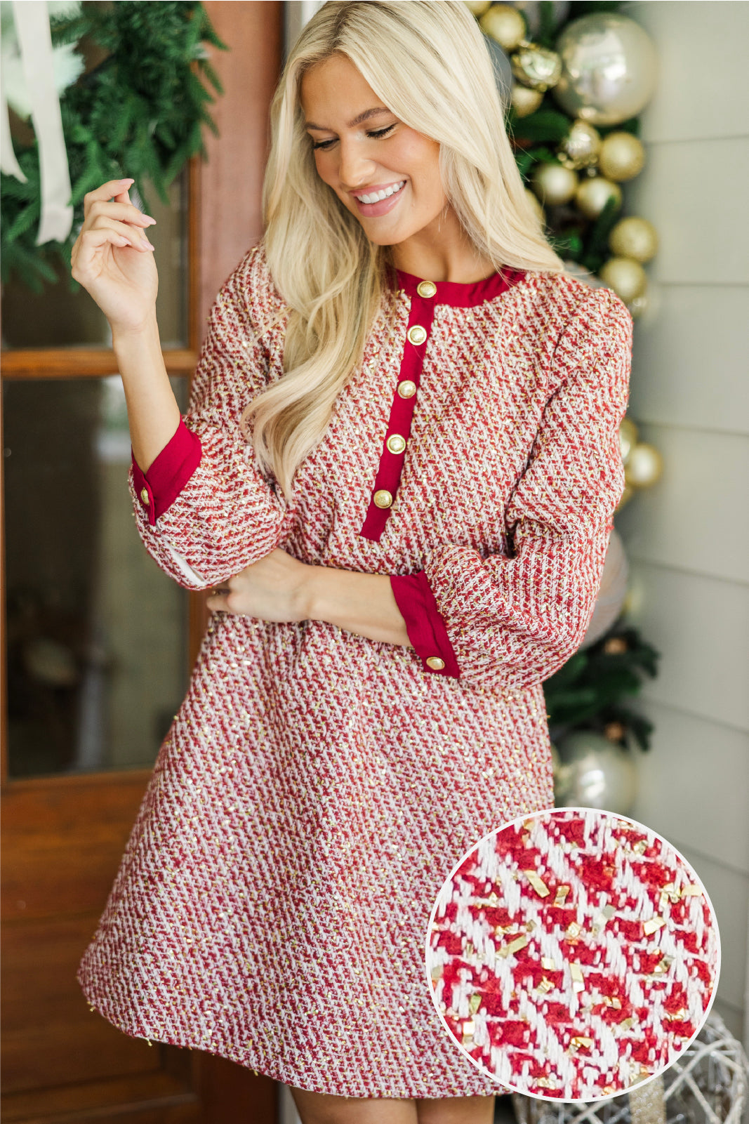 Feeling Like A Queen Burgundy Red Tweed Dress – Shop the Mint