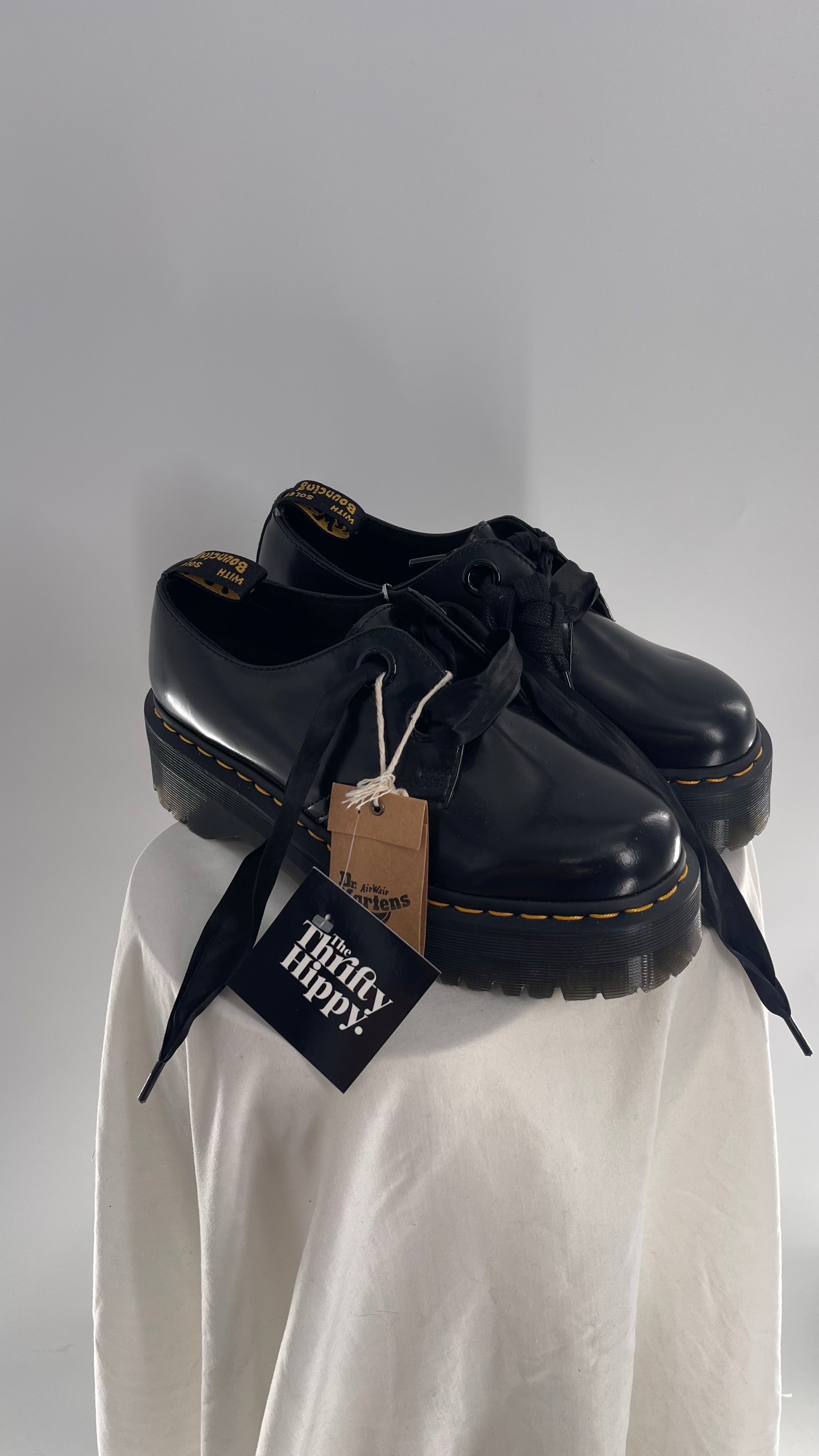 Dr.Martens Black Patent Leather Holly Platform Oxford(8) – The