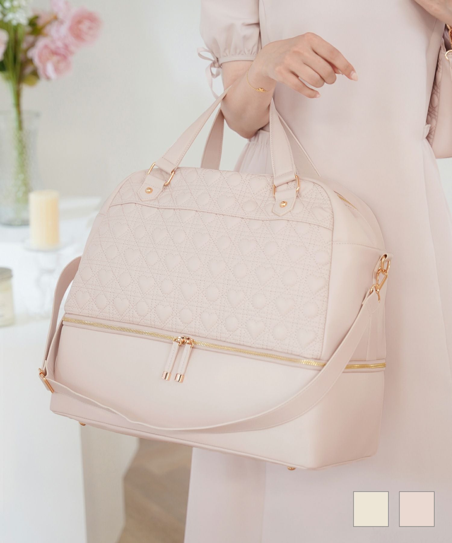 オリジナル ハートキルティング ボストン バッグ le reve vaniller 全2