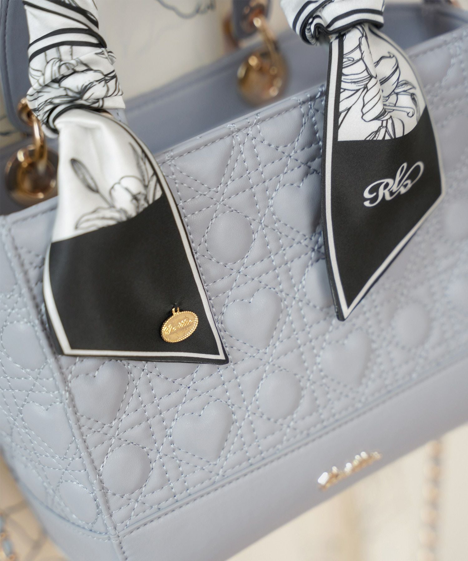 2点セット！ ハンドバッグ ＆ ツイリースカーフ le reve vaniller 全3