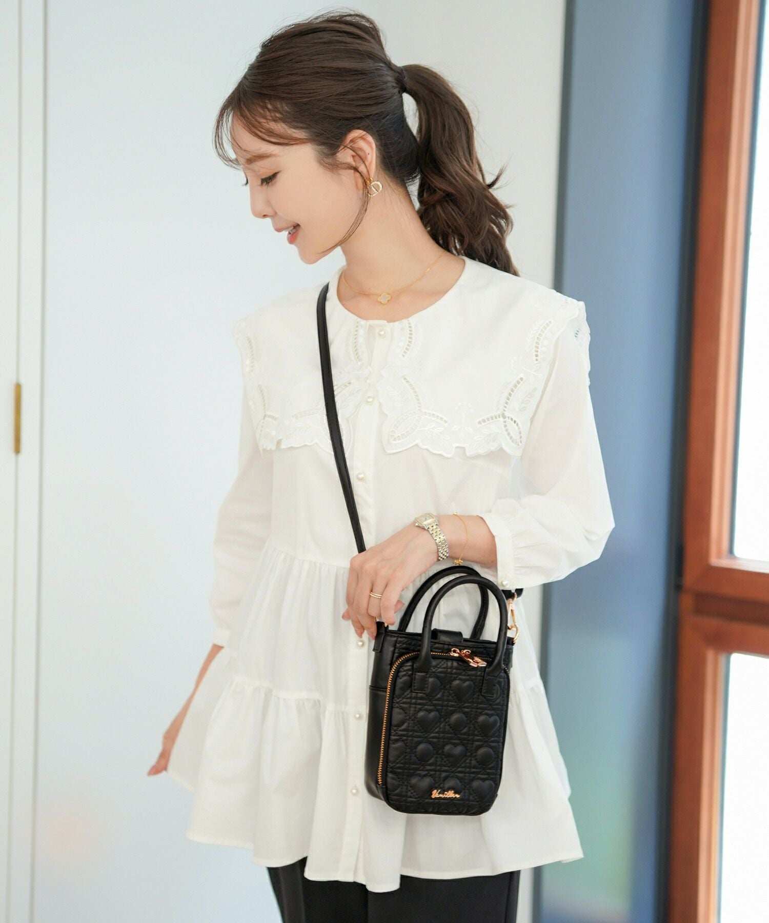 オリジナル ハートキルティング ミニ ショルダーバッグ le reve