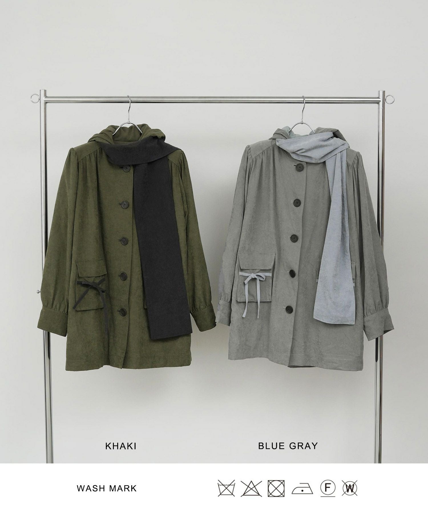 ストール付き フーディーコート TINA：JOJUN 全2色｜tnj131-0892【3
