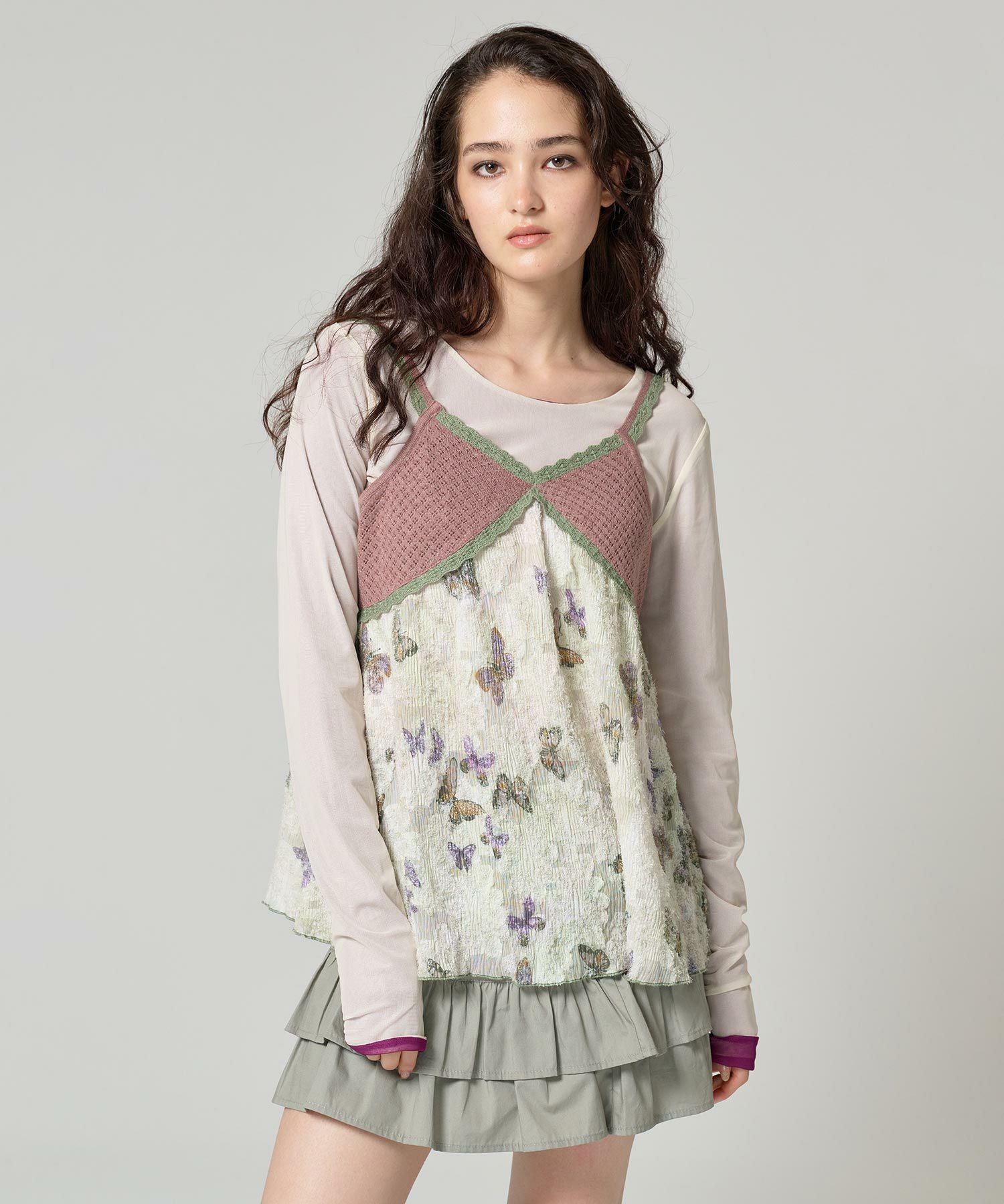 ヴィンテージライク ニットチュニック TINA：JOJUN 全2色｜tnj431-0888