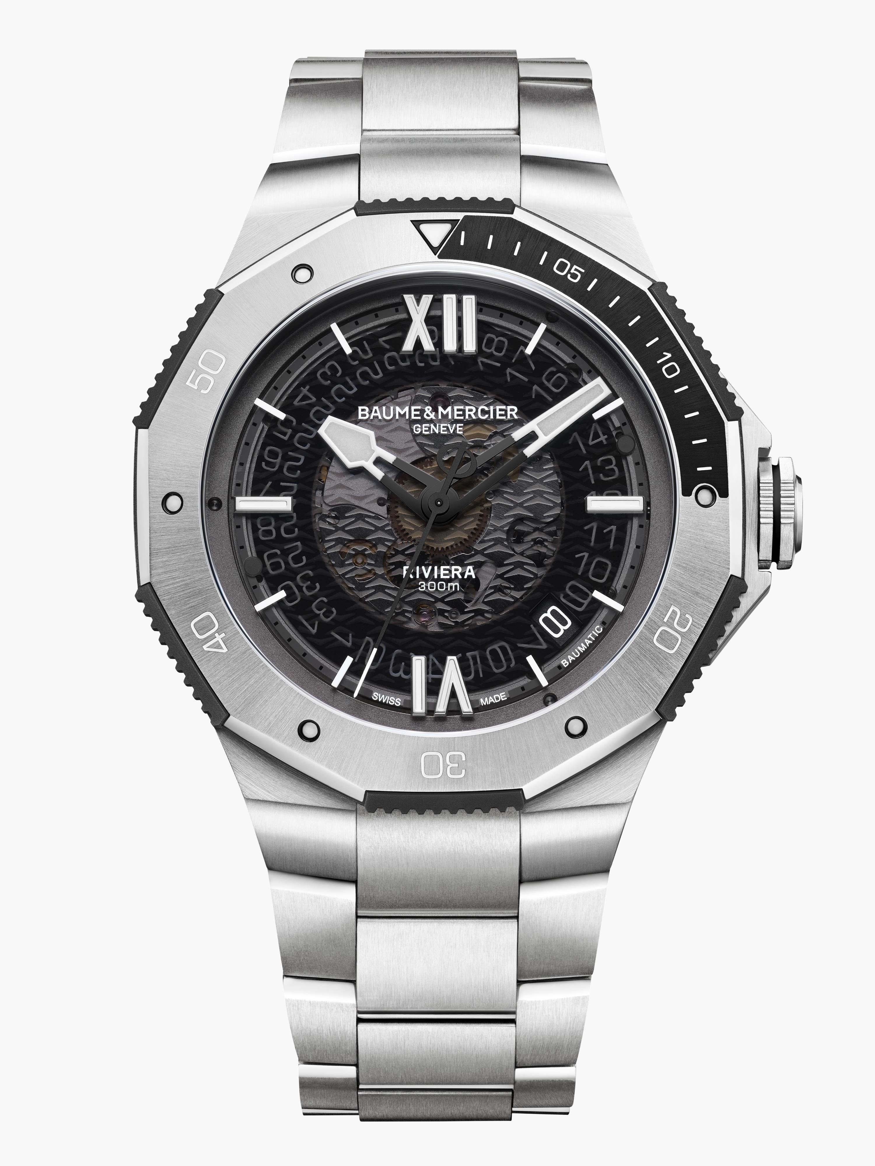 Baume & Mercier Riviera Skeleton Dial Stainless Steel Men's Diving