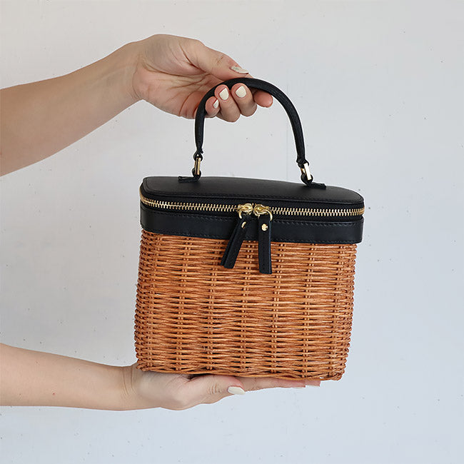 The Bagmati かごバッグ ウィッカー編みラタン×カウレザー The Bagmati