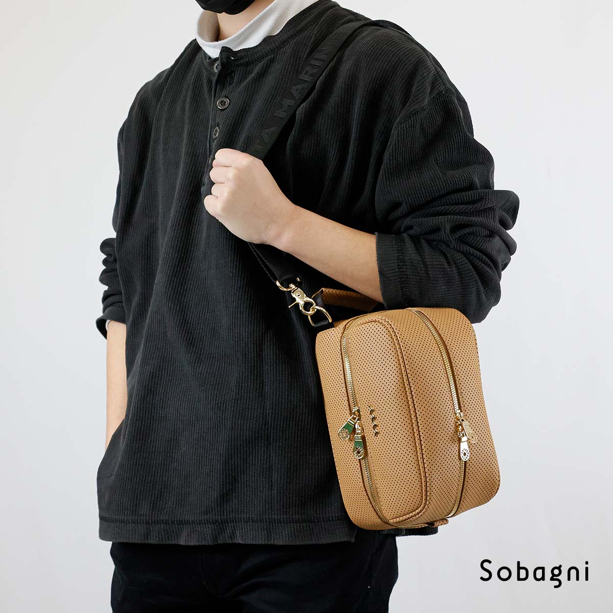 muta marine ムータ パンチングエシカル合皮パーテーションポーチ