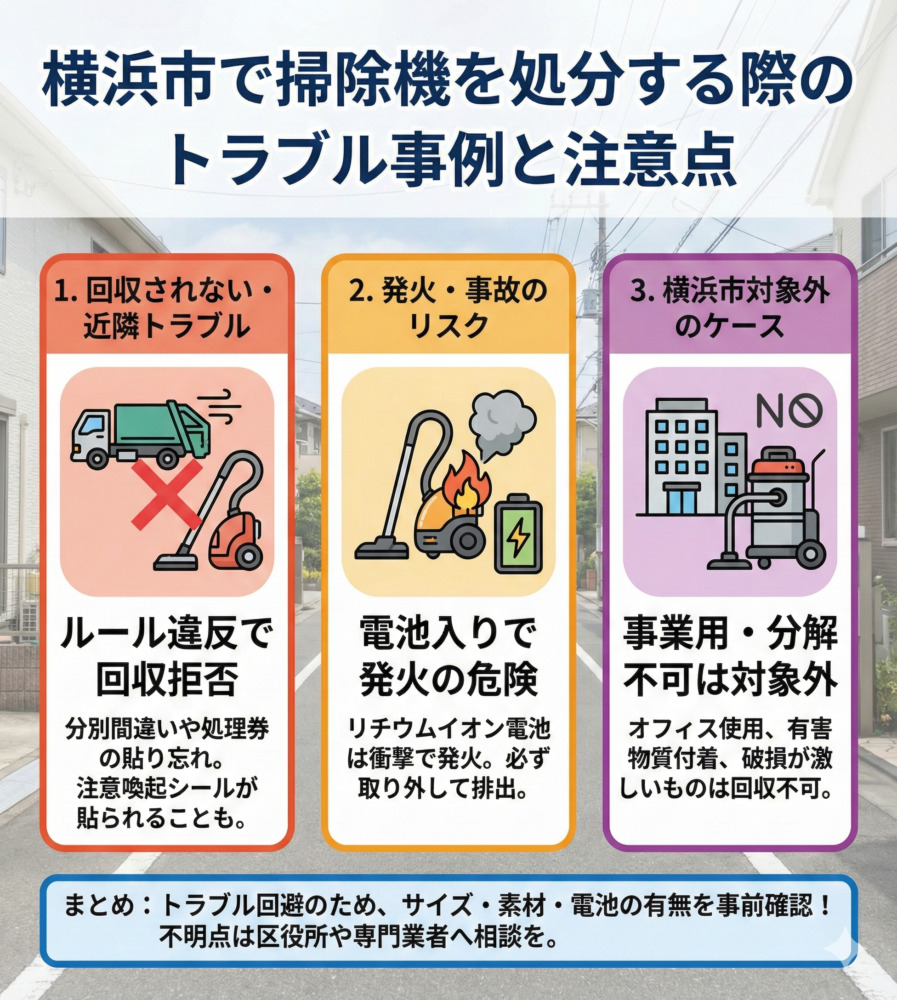 横浜市の掃除機処分方法｜費用・持ち込み・無料回収の注意点を解説