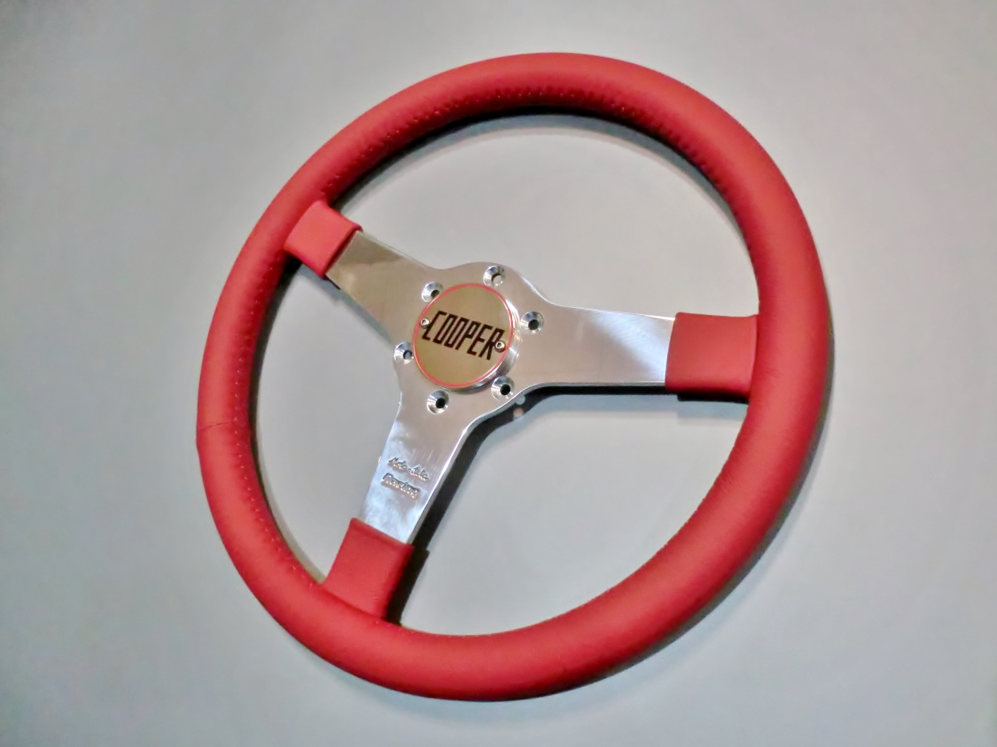 モトリタ レーシング ステアリング 12″（レッドレザー/クーパー