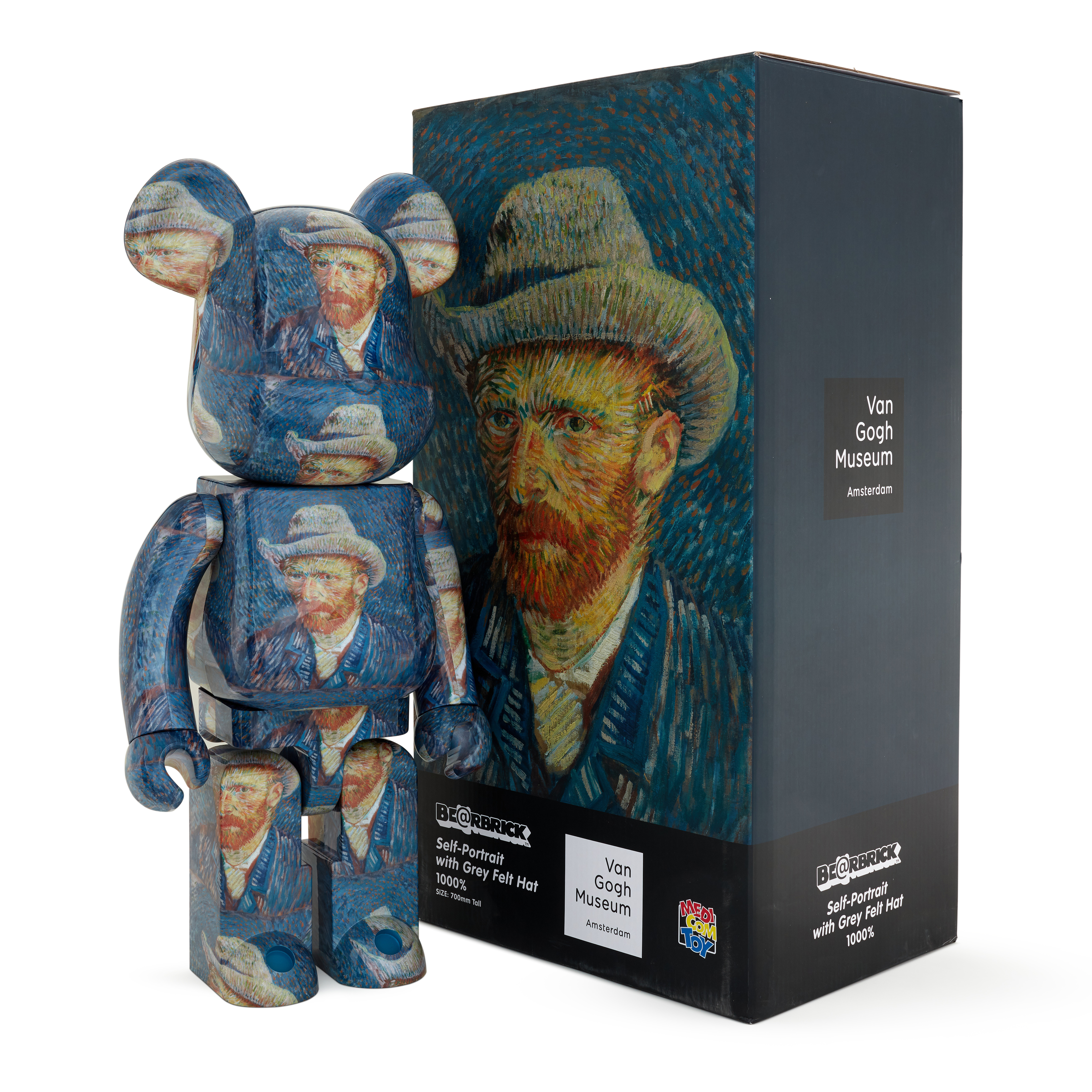 Medicom Toy BEARBRICK Van Gogh Museum Self Portrait With Grey Felt