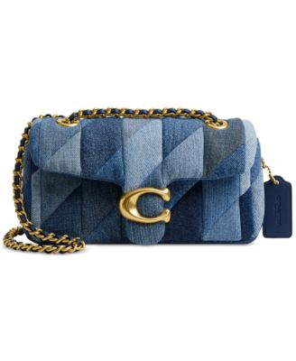 COACH Tabby Mini Denim Shoulder Bag 20 with Patchwork Quilting