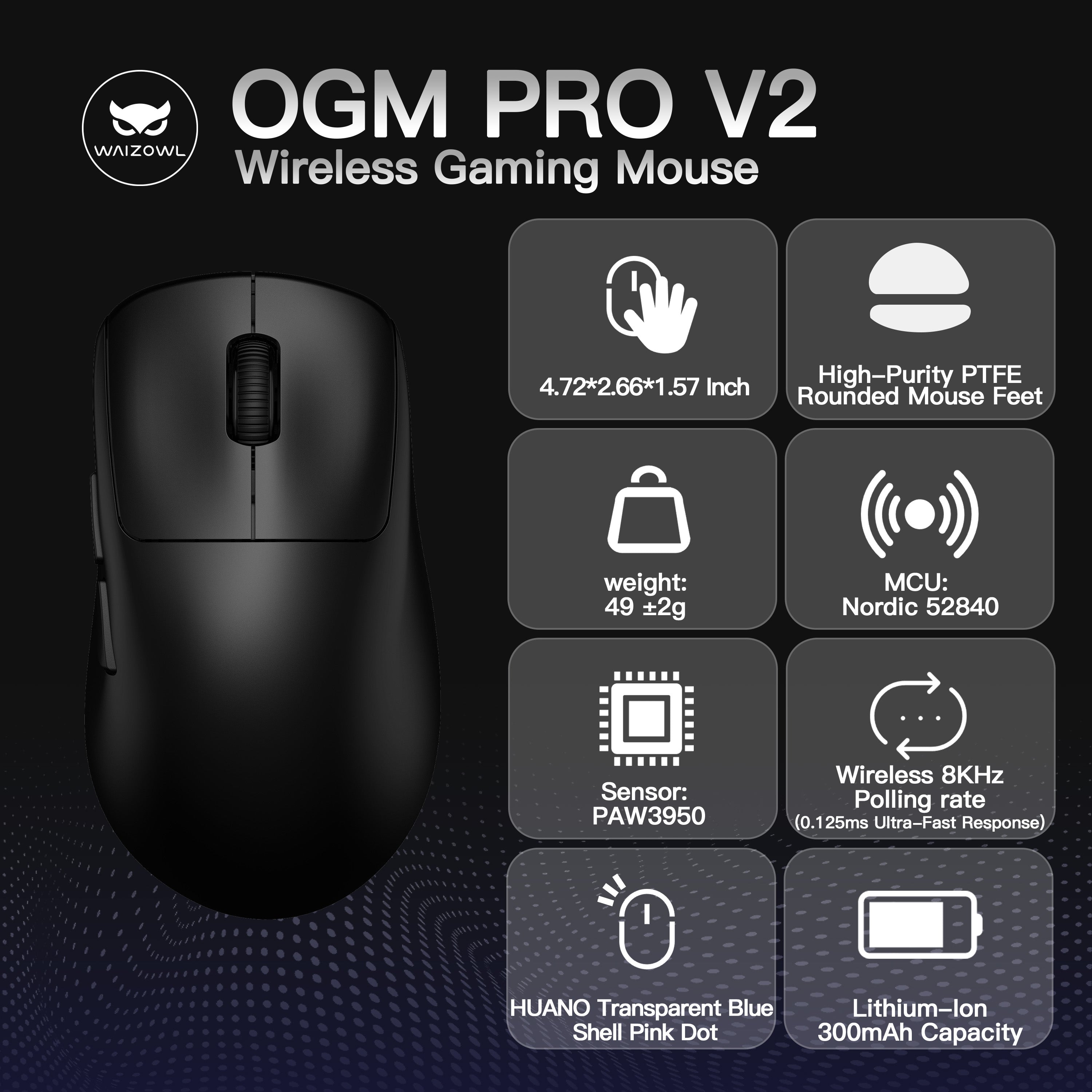 Waizowl OGM Pro V2 3950 Sensor Gaming Mouse – SmackApe