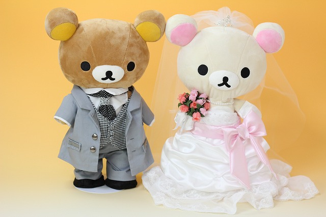 リラックマ＆コリラックマのウェルカムドール ウエディングドレス