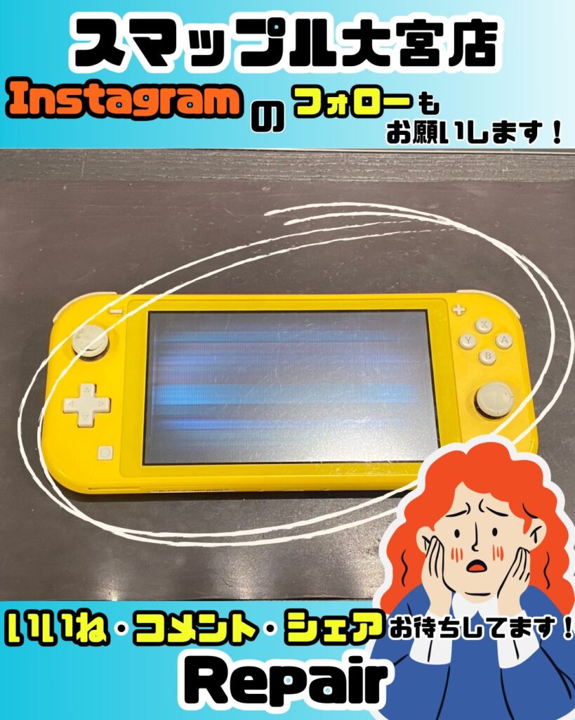 Switchlite液晶全体に横線や縦線が入って何も見えない!?そんなときもス