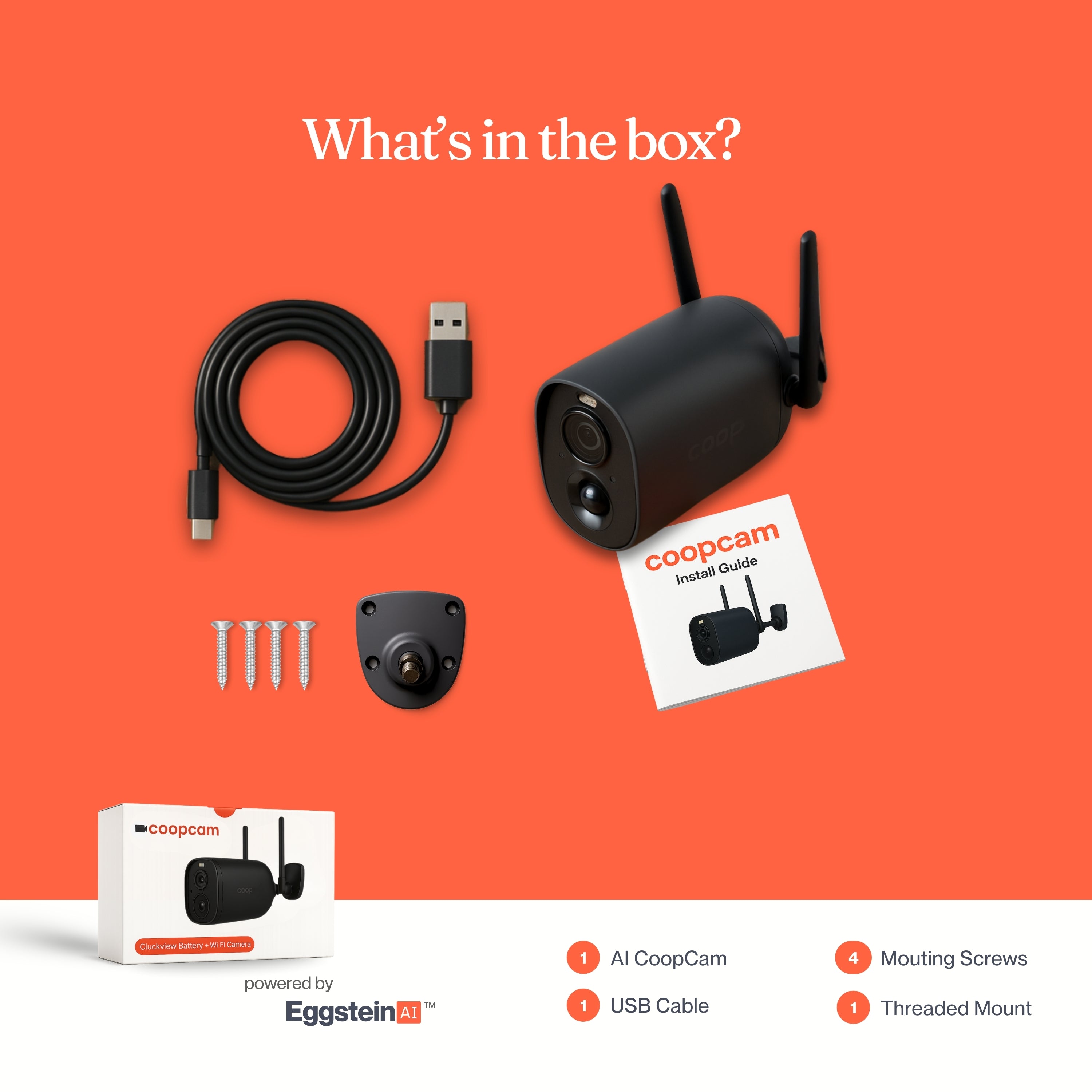 Smart Chicken Coop Camera | AI-Powered 1080p WiFi Camera with