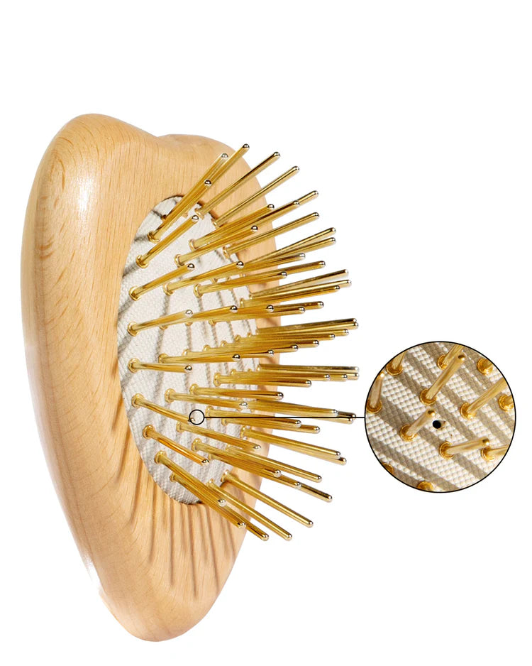 プレミアム FOX カッサ ウッド ミニハート ヘアブラシSNOW FOX