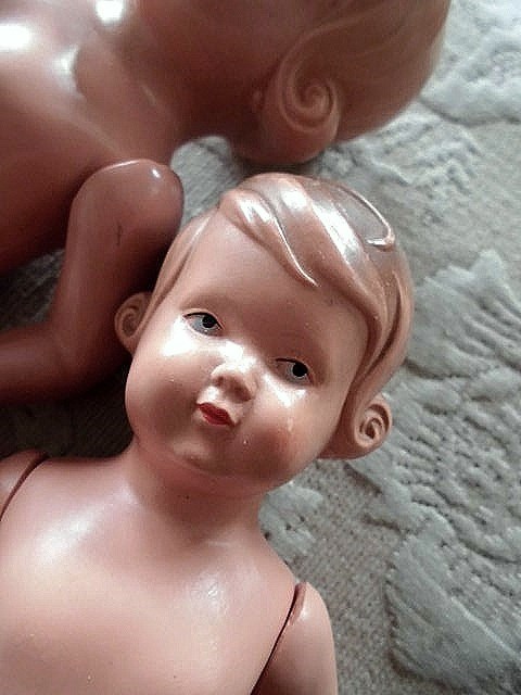 サイズ違いのセルロイドドール 3体セット ドイツ タートル亀のマーク